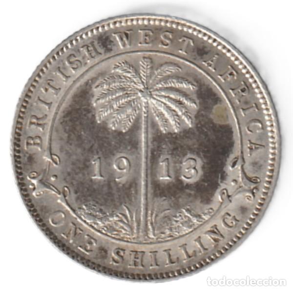 Monedas antiguas de &Aacute;frica: &Aacute;frica Occidental Brit&aacute;nica 1 shilling plata 1913 KM# 12