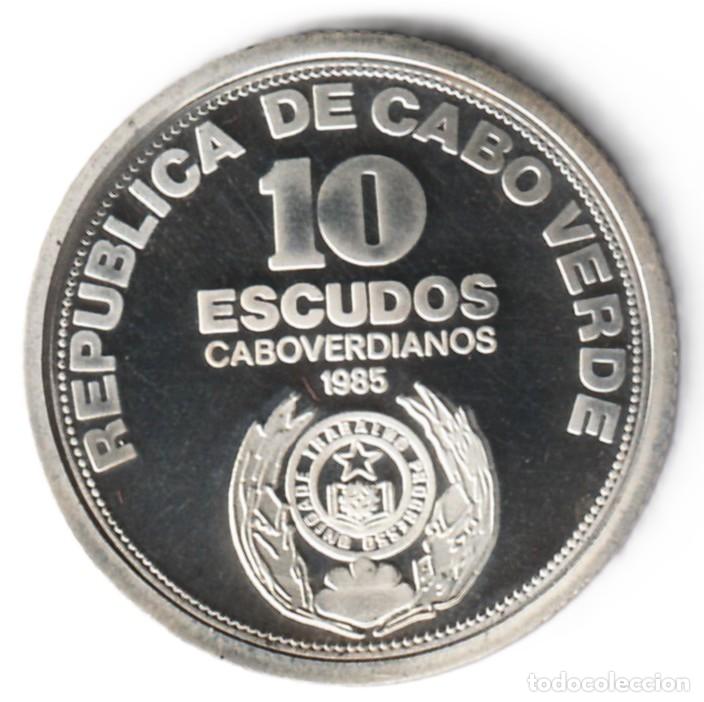 Monedas antiguas de &Aacute;frica: Cabo Verde 10 escudos 1985 Plata Proof KM# 24a