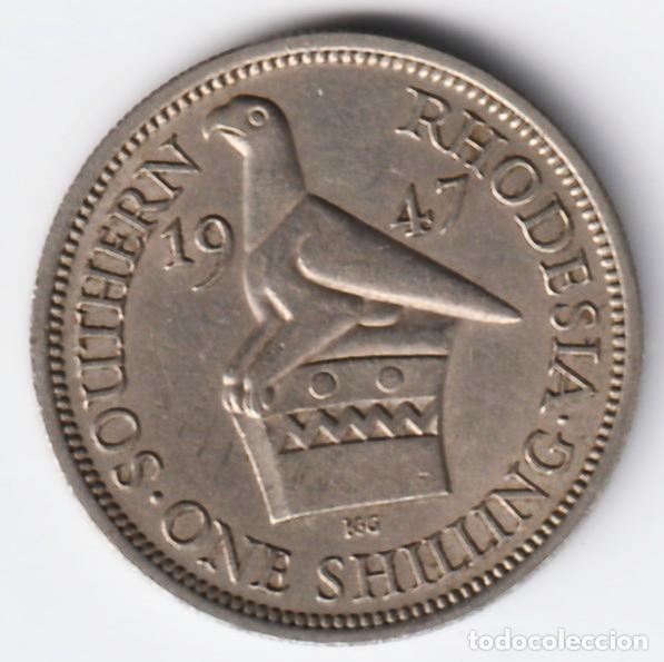 Monedas antiguas de &Aacute;frica: Rodesia 1 shilling 1947 KM# 18b
