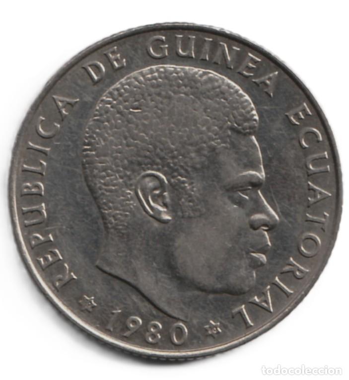 Monedas antiguas de &Aacute;frica: Guinea Ecuatorial 50 bipkwele 1980 Cupron&iacute;quel, 10g, &oslash; 29mm KM# 53