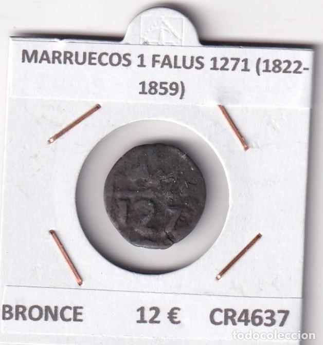 Monedas antiguas de &Aacute;frica: CR4637 MONEDA MARRUECOS 1 FALUS 1271 (1822-1859) BRONCE