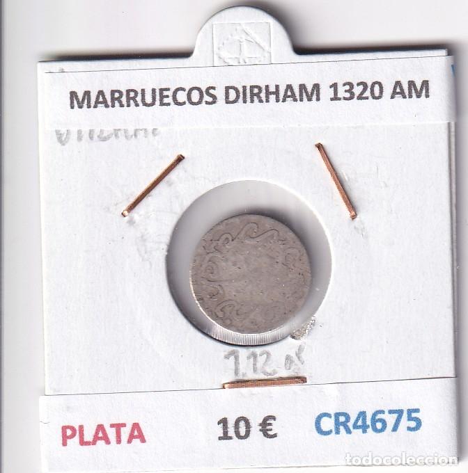 Monedas antiguas de &Aacute;frica: CR4675 MONEDA MARRUECOS DIRHAM 1320 AM PLATA