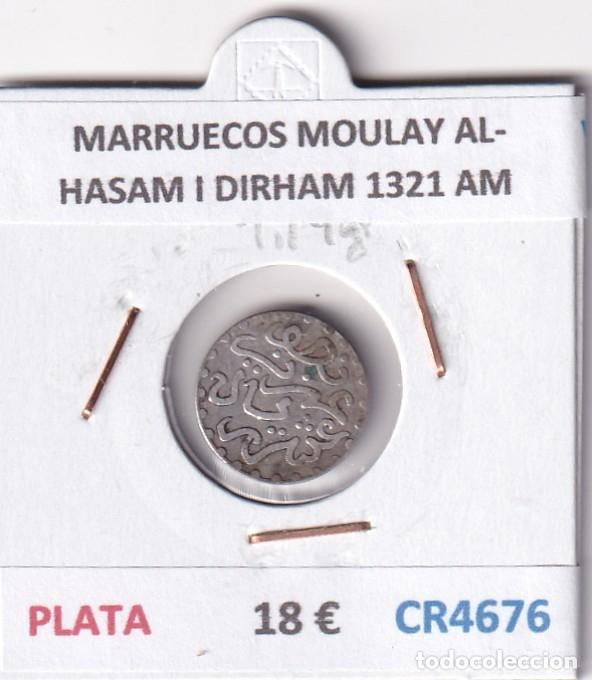 Monedas antiguas de &Aacute;frica: CR4676 MONEDA MARRUECOS MOULAY AL-HASAM I DIRHAM 1321 AM PLATA