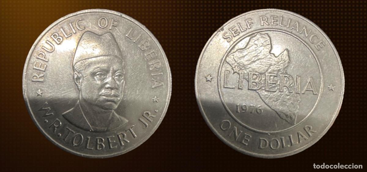 Monedas antiguas de &Aacute;frica: Liberia 1 d&oacute;lar &middot; 1976