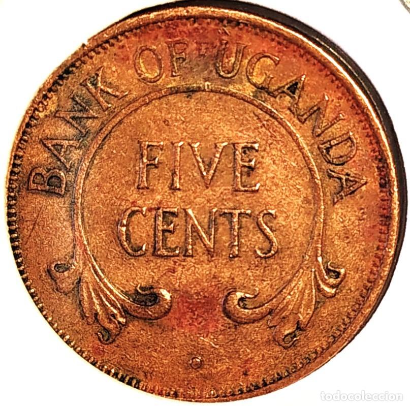 Monedas antiguas de &Aacute;frica: UGANDA (1966-1986) - 5 CENTAVOS 1966 - A - 3,21 GR. BRONCE - DIAMETRO 20 mm - KM#1 - MB