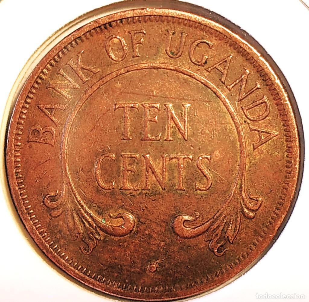 Monedas antiguas de &Aacute;frica: UGANDA (1966-1986) - 10 CENTAVOS 1966 - A - 5 GR. BRONCE - DIAMETRO 24 mm - KM#2 - MB