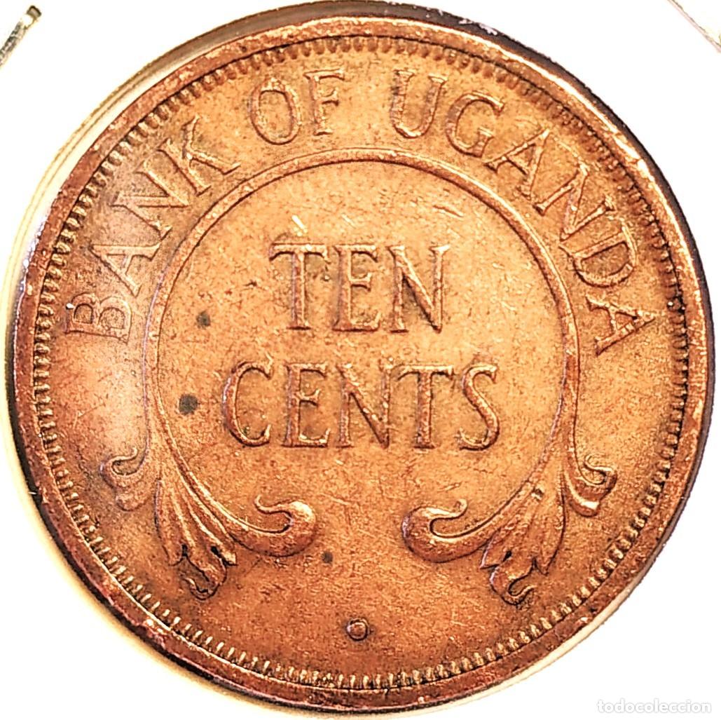 Monedas antiguas de &Aacute;frica: UGANDA (1966-1986) - 10 CENTAVOS 1968 - A - 5 GR. BRONCE - DIAMETRO 24 mm - KM#2 - MB