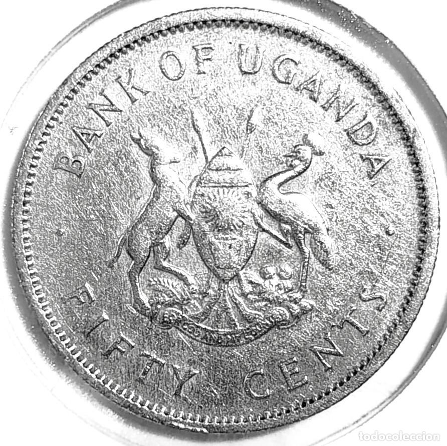 Monedas antiguas de &Aacute;frica: UGANDA (1966-1986) - 50 CENTAVOS 1966 - A - 4,60 GR. CUPRONIQUEL - DIAMETRO 21,90 mm - KM#4 - MB