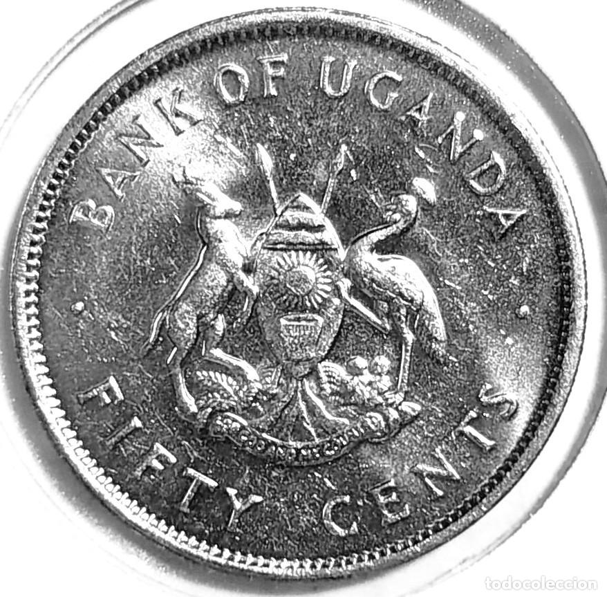 Monedas antiguas de &Aacute;frica: UGANDA (1966-1986) - 50 CENTAVOS 1976 - A - 4 GR. ACERO CUPRONIQUELADO - DIAMETRO 21,95 mm - KM#4a