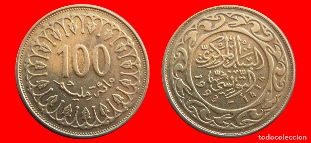 Monedas antiguas de &Aacute;frica: 100 MILLIN 1993 TUNEZ-153847