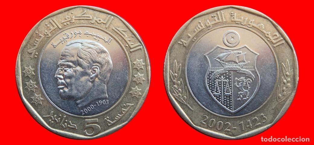 Monedas antiguas de &Aacute;frica: 5 DINARES 2002 TUNEZ-153856