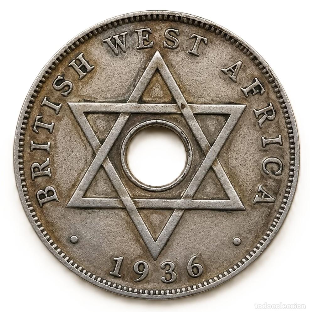 Monedas antiguas de &Aacute;frica: BRITISH WEST AFRICA. Mint Error 10 cents 1936 H Mule coin KM-17