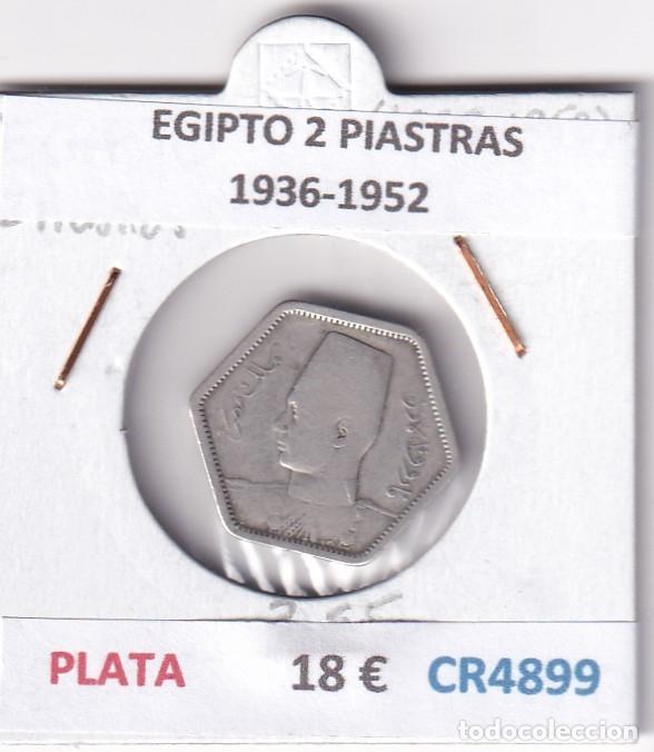 Monedas antiguas de &Aacute;frica: CR4899 MONEDA EGIPTO 2 PIASTRAS 1936-1952 PLATA
