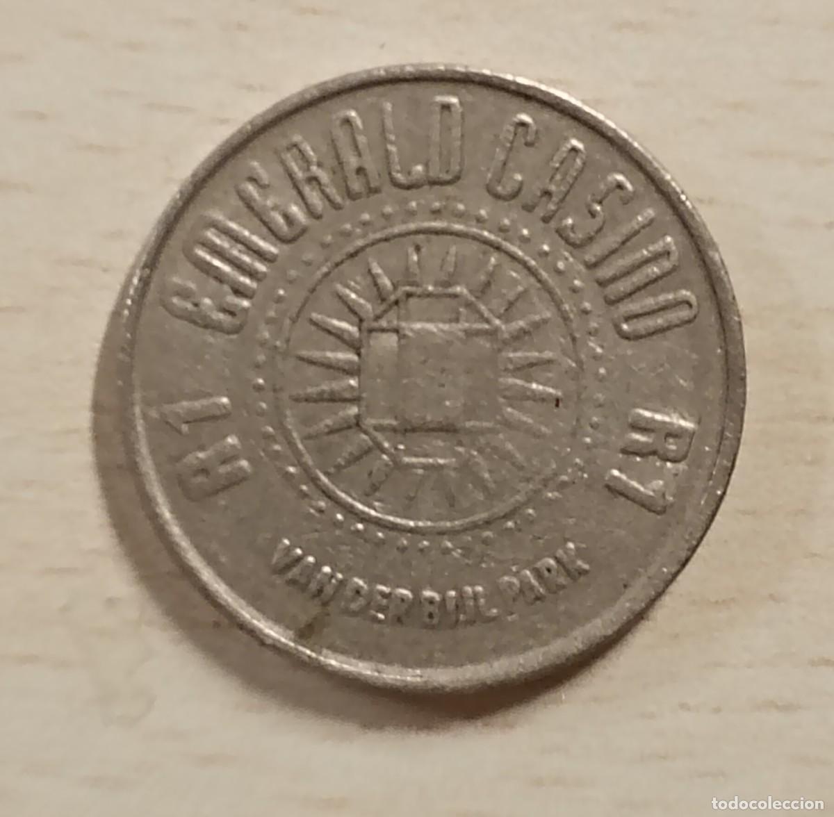 Monedas antiguas de &Aacute;frica: VANDERBIJLPARK, SUD&Aacute;FRICA. EMERALD CASINO, 1 RAND. FICHA MUY ESCASA