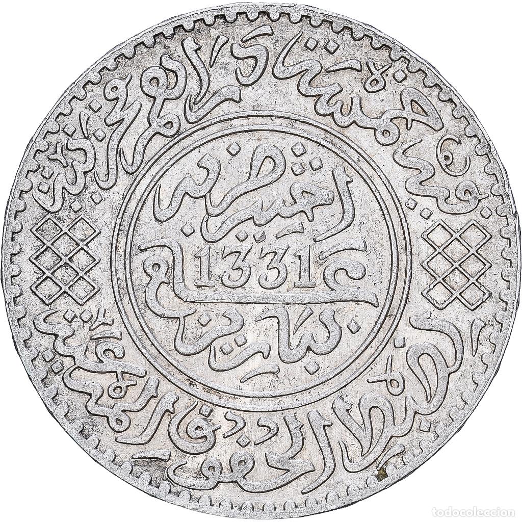 Monedas antiguas de &Aacute;frica: [#1121754] Marruecos, Yusuf, 1/2 Rial, 5 Dirhams, AH 1331/1913, bi-Bariz, Plata, EBC, KM:32