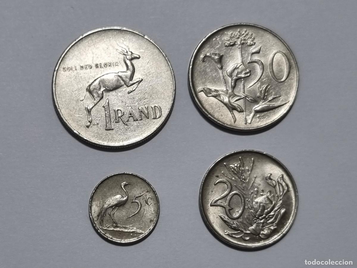 Monedas antiguas de &Aacute;frica: Lote Moneda Serie 1 Rand 50 20 5 Centavos Africa 1977 Sudafrica Coleccionista