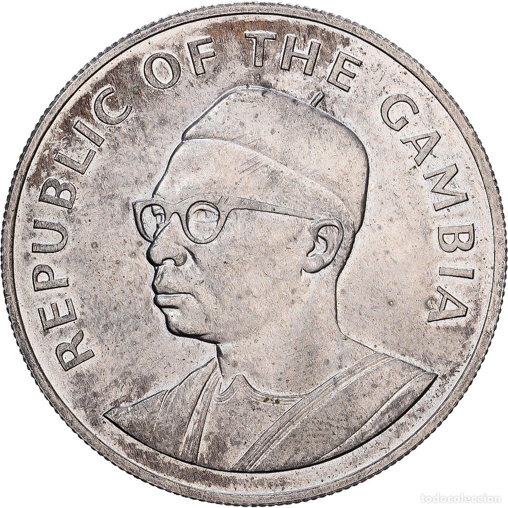 Monedas antiguas de &Aacute;frica: [#1546207] Gambia, 10 Dalasis, 1975, 10th anniversary of Independence, Plata, EBC, KM:16