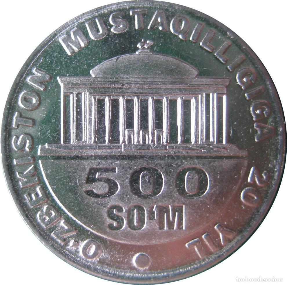 Monedas antiguas de &Aacute;frica: Uzbequist&aacute;n, 500 Som 2011, &rdquo;Independencia de Uzbekist&aacute;n&rdquo; KM#34./ Sin Circular.