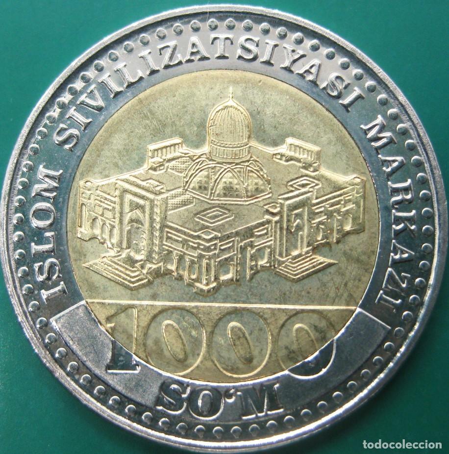 Monedas antiguas de &Aacute;frica: Uzbequist&aacute;n, 1000 Som &rdquo;Centro de la civilizaci&oacute;n isl&aacute;mica&rdquo; KM#34./ Sin Circular.