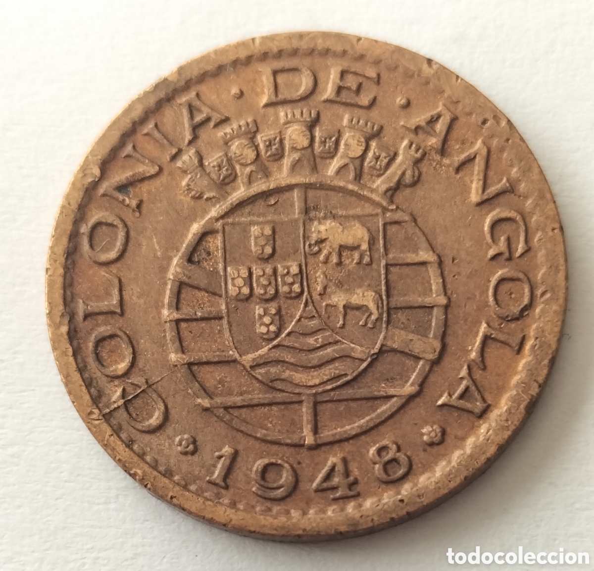 Monedas antiguas de &Aacute;frica: Moneda 20 Centavos 1948 Angola.