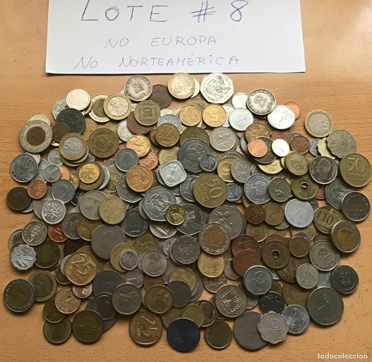 Monedas antiguas de &Aacute;frica: Lote de 1 kilo de monedas internacionales NO Europa NO Norteam&eacute;rica. Lote 8