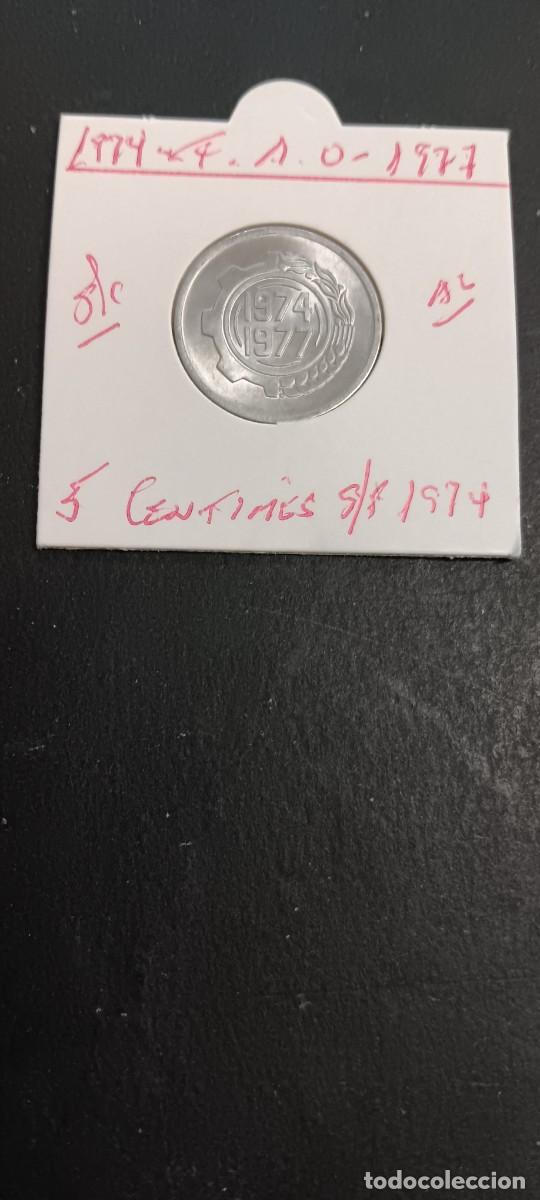 Monedas antiguas de &Aacute;frica: ARGELIA 5 CENTIMOS 1974 S/C KM=106 (ALUMINIO) F.A.O. 1974-1977