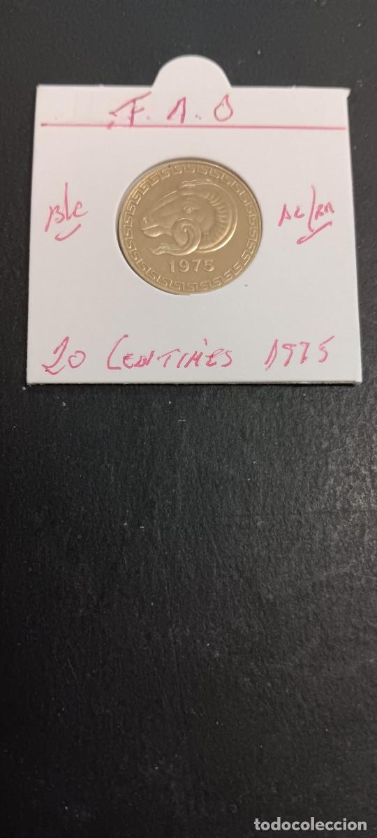 Monedas antiguas de &Aacute;frica: ARGELIA 20 CENTIMOS 1975(1395) BC KM=107.1 (ALUMINIO-BRONCE) F.A.O.