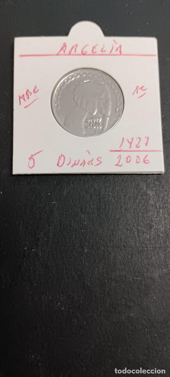 Monedas antiguas de &Aacute;frica: ARGELIA 5 DINARS 2006(1427) MBC KM=123 (ACERO) ELEFANTE