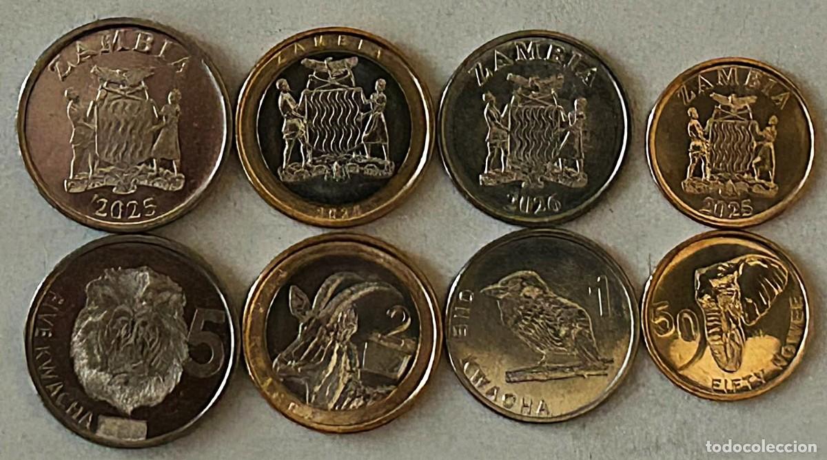 Monedas antiguas de &Aacute;frica: Zambia set 4 monedas 2025 UNC