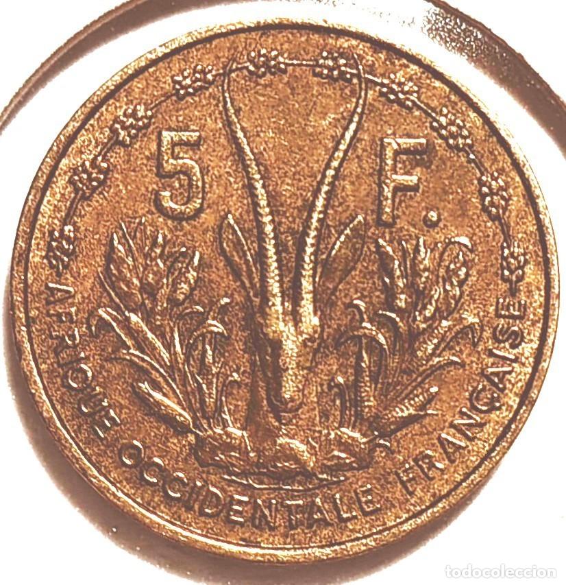 Monedas antiguas de &Aacute;frica: AFRICA OCCIDENTAL FRANCESA (1944-1958) - 5 FRANCOS 1956 - A - 3 GR. COBRE-ALUMINIO-NIQUEL - DIAMETRO