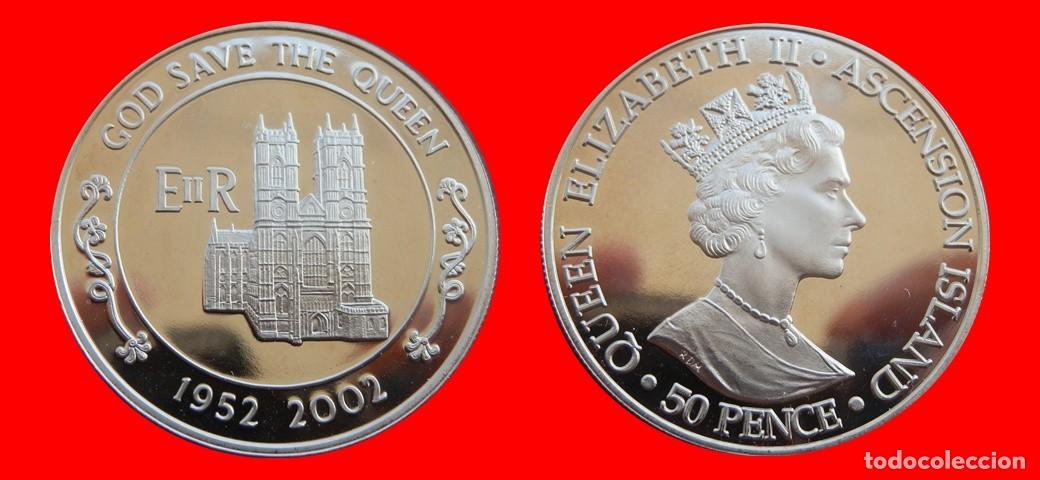 Monedas antiguas de &Aacute;frica: 50 PENIQUES PENCE 2002 SIN CIRCULAR ISLA ASCENSION-9438SC