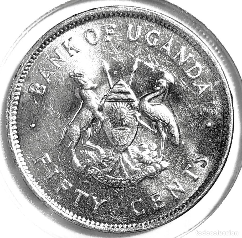Monedas antiguas de &Aacute;frica: UGANDA (1966-1986) - 50 CENTAVOS 1976 - B - 4 GR. ACERO CUPRONIQUELADO - DIAMETRO 21,95 mm - KM#4a