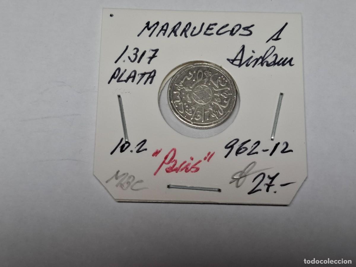 Monedas antiguas de &Aacute;frica: 1 DIRHAM de PLATA de 1317 KM 10.2 MARRUECOS en MBC