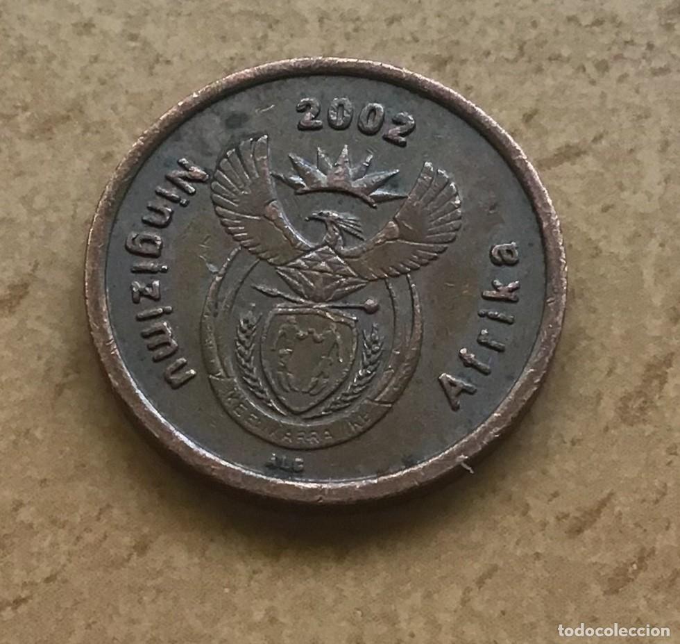 Monedas antiguas de &Aacute;frica: 5 centavos de Sud&aacute;frica. A&ntilde;o 2002