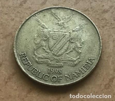 Monedas antiguas de &Aacute;frica: 1 d&oacute;lar de Namibia. A&ntilde;o 1998