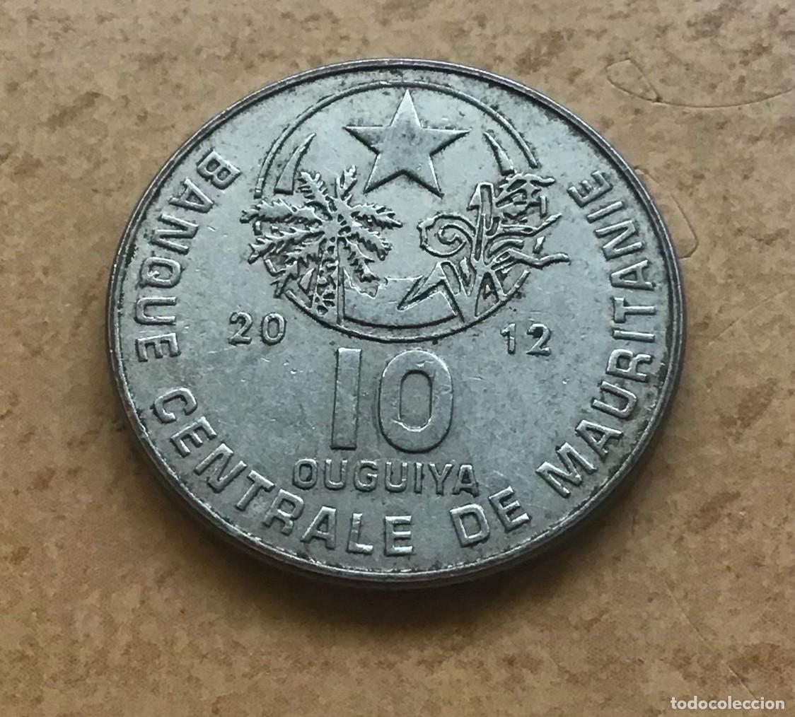 Monedas antiguas de &Aacute;frica: 10 ouguiya de Mauritania. A&ntilde;o 2012