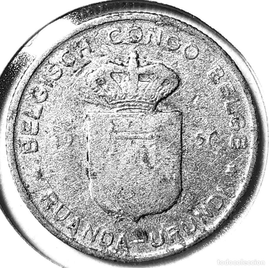 Monedas antiguas de &Aacute;frica: RUANDA-URUNDI (1952-1960) - 1 FRANCO CONGOLE&Ntilde;O 1957 - FIDEICOMISO NACIONES UNIDAS - A - 1,40 GR. ALU