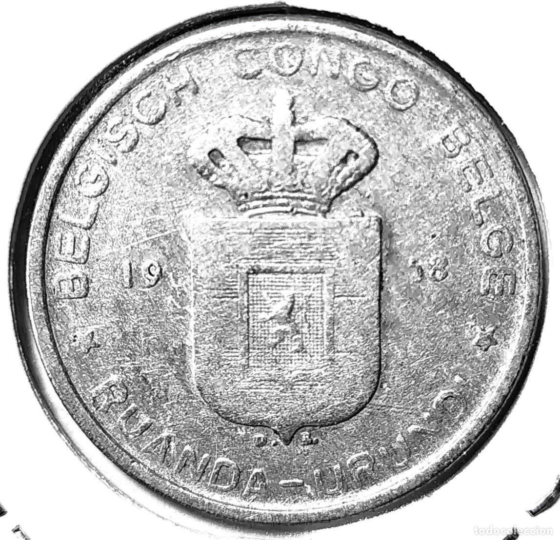Monedas antiguas de &Aacute;frica: RUANDA-URUNDI (1952-1960) - 5 FRANCOS CONGOLE&Ntilde;OS 1958 - FIDEICOMISO NACIONES UNIDAS - A - 2,20 GR. A