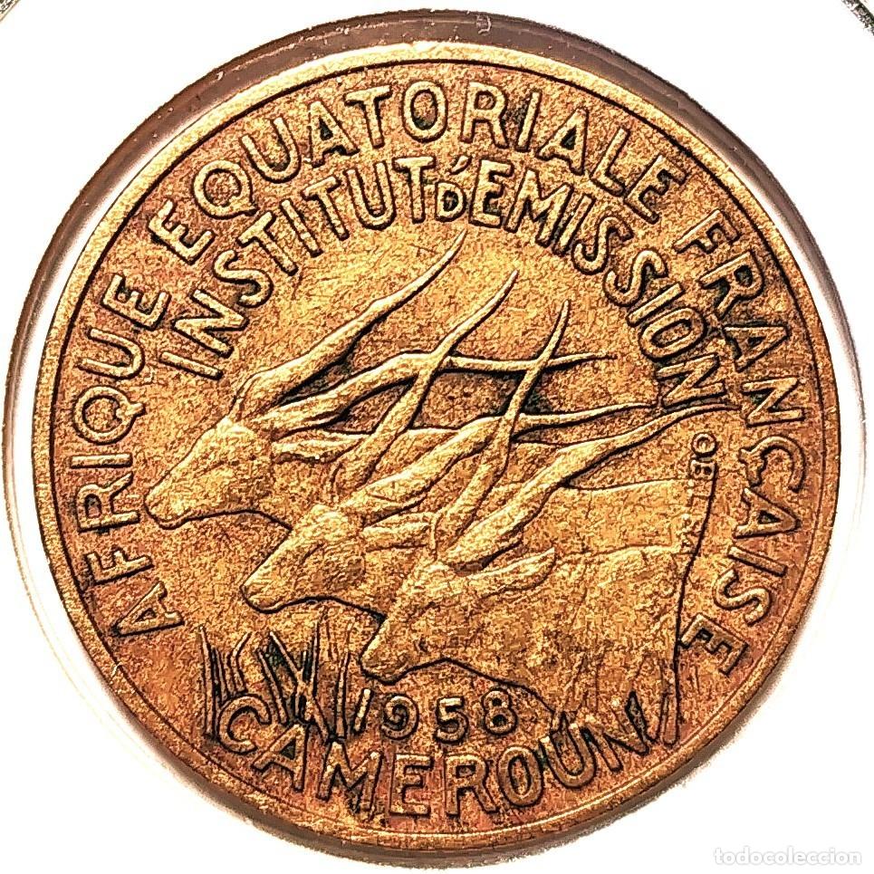 Monedas antiguas de &Aacute;frica: AFRICA ECUATORIAL FRANCESA (1942-1958) - FRANCO CFA - 10 FRANCOS 1958 - A - 4 GR. BRONCE DE ALUMINIO