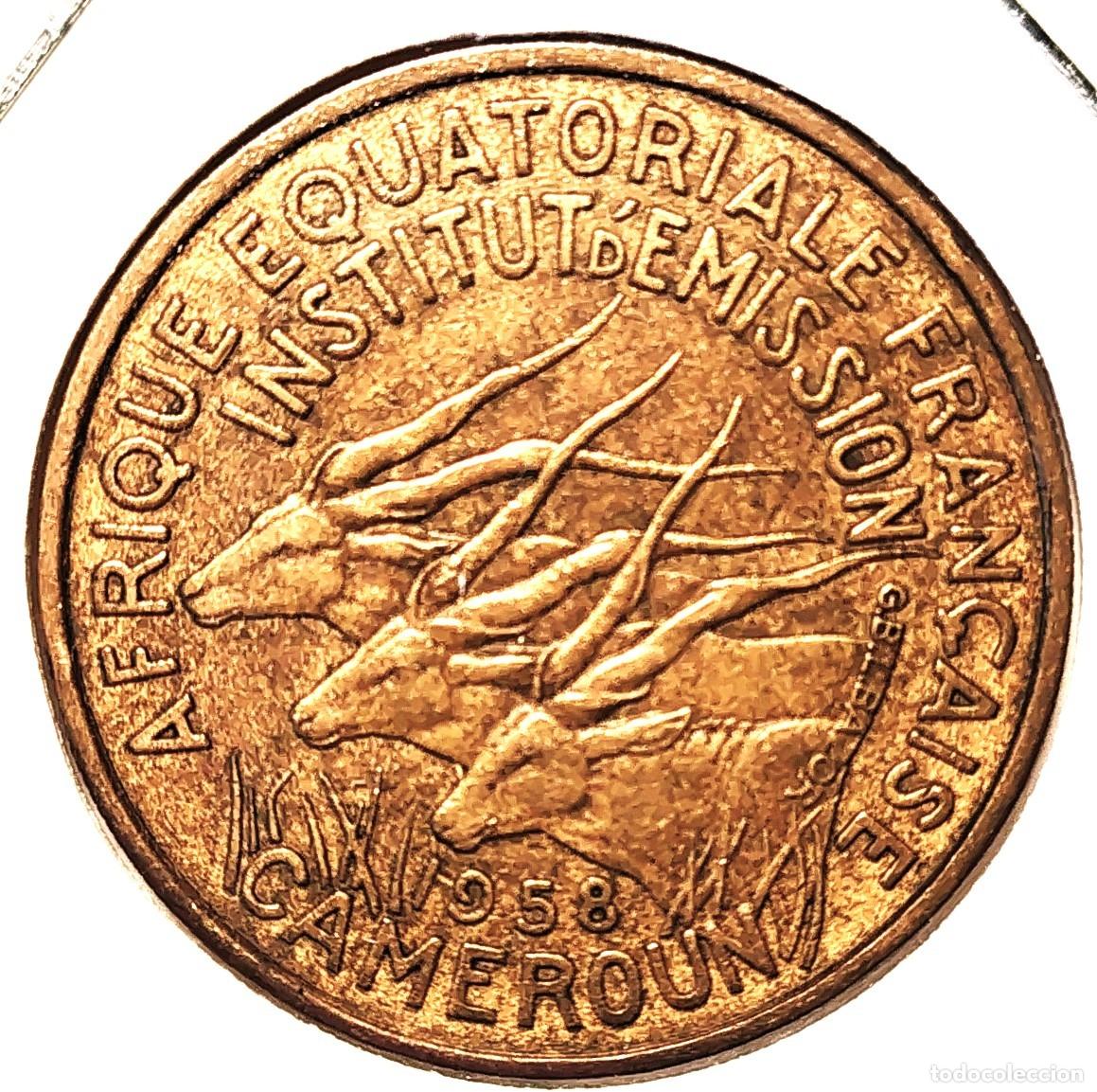 Monedas antiguas de &Aacute;frica: AFRICA ECUATORIAL FRANCESA (1942-1958) - FRANCO CFA - 25 FRANCOS 1958 - A - 8 GR. BRONCE DE ALUMINIO