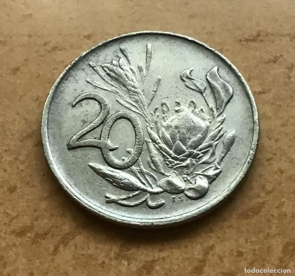 Monedas antiguas de &Aacute;frica: 20 centavos de Sud&aacute;frica. A&ntilde;o 1984