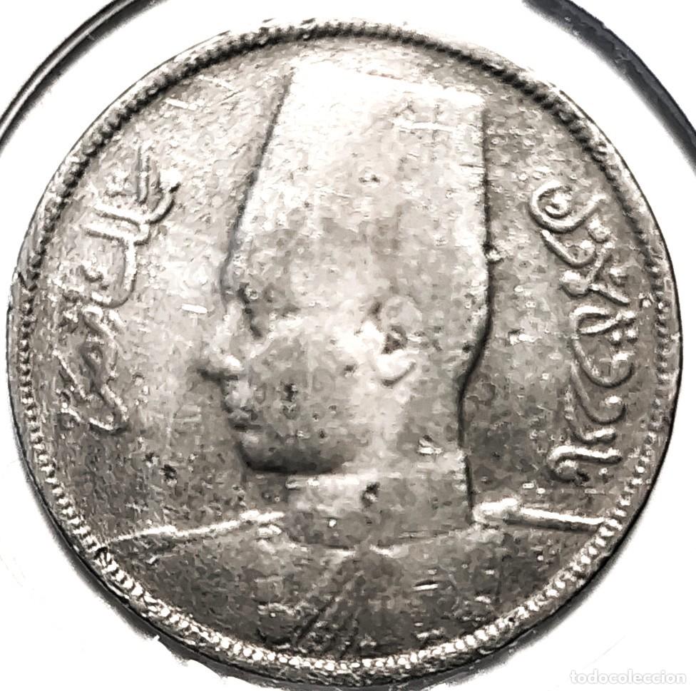 Monnaies anciennes d'Afrique: EGIPTO (1922-1952) - 5 MILLIEMES 1938-AH1357 - REY FARUQ - A - 4 GR. CUPRONIQUEL - DIAMETRO 21 mm