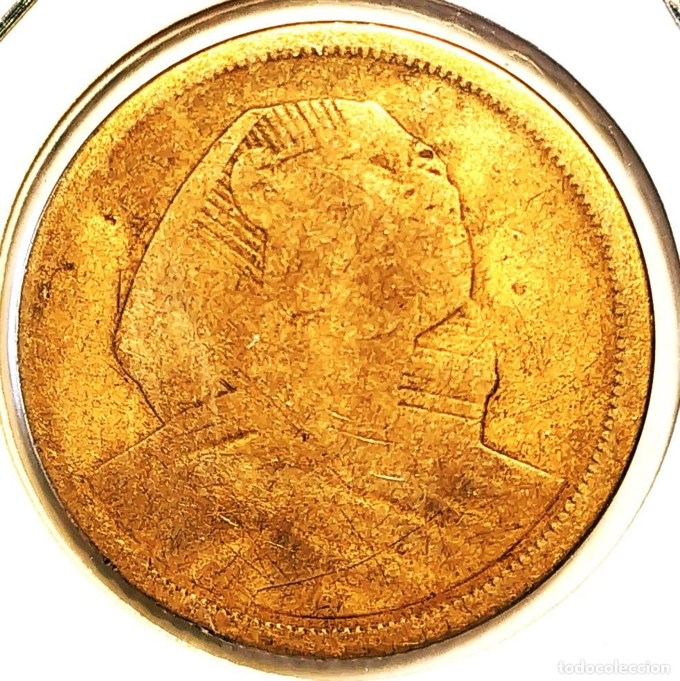 Old Coins of Africa: EGIPTO (1953-1958) - 10 MILLIEMES 1957-AH1376 - A - 4,74 GR. BRONCE DE ALUMINIO - DIAMETRO 23 mm