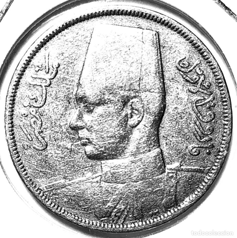 Old Coins of Africa: EGIPTO (1922-1952) - 10 MILLIEMES 1938-AH1357 - REY FARUQ - A - 5,20 GR. CUPRONIQUEL - DIAMETRO 23 m