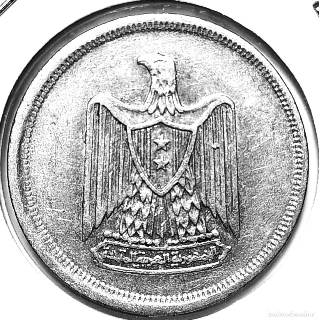Moedas antigas de &Aacute;frica: EGIPTO (1958-1971) - 10 MILLIEMES 1967-AH1386 - A - 1,50 GR. ALUMINIO - DIAMETRO 23,50 mm - KM#411