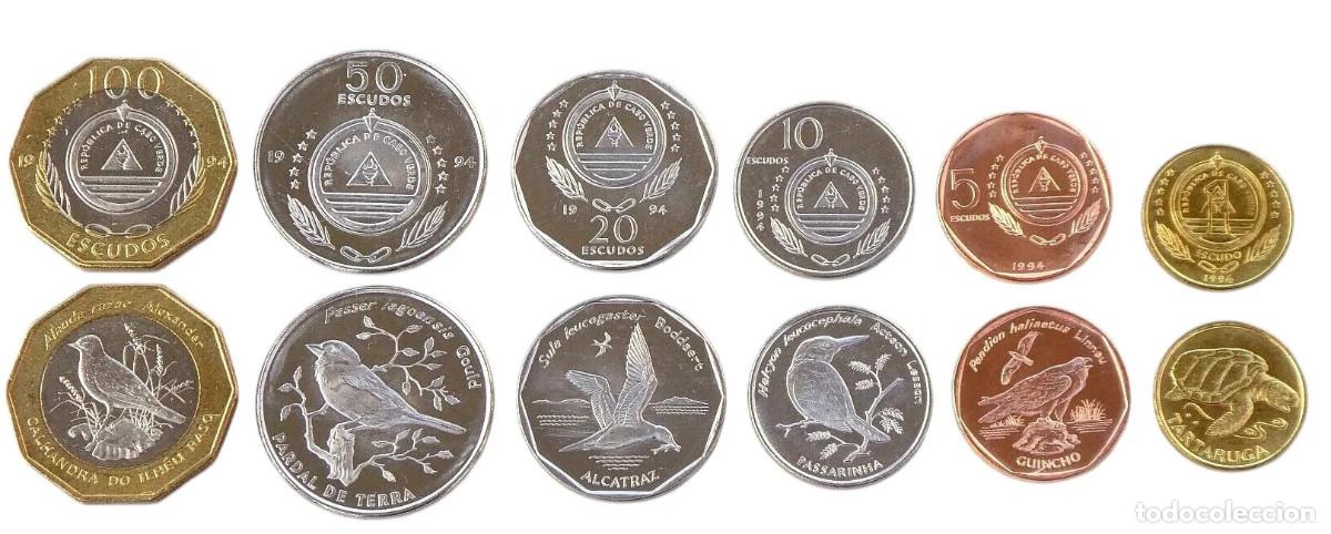 Monedas antiguas de &Aacute;frica: CABO VERDE serie 6 monedas ANIMALES - fauna de 1 a 100 escudos Sin circular