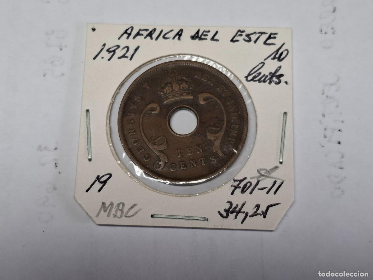 Monedas antiguas de &Aacute;frica: 10 CENTIMOS de 1921 KM 19 AFRICA DEL ESTE en MBC