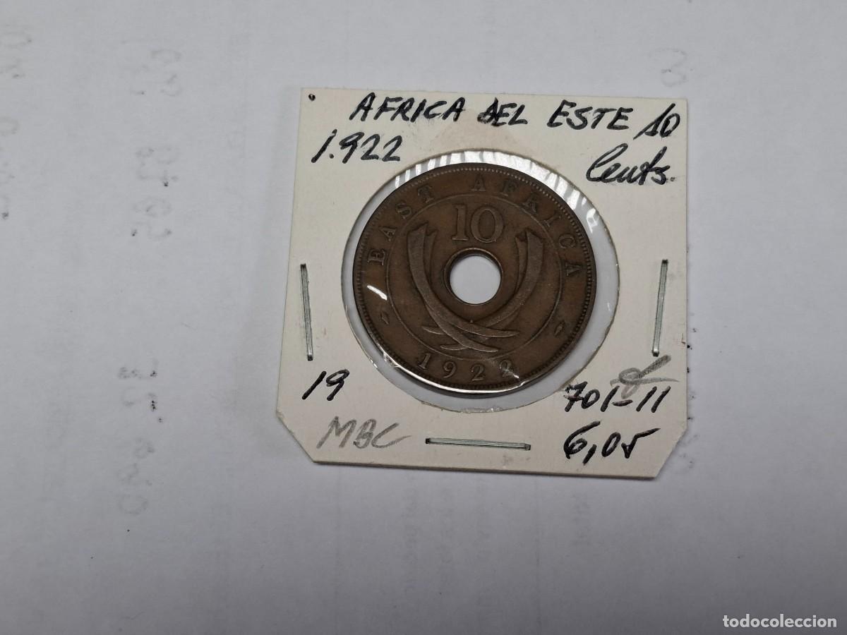 Monedas antiguas de &Aacute;frica: 10 CENTIMOS de 1922 KM 19 AFRICA DEL ESTE en MBC