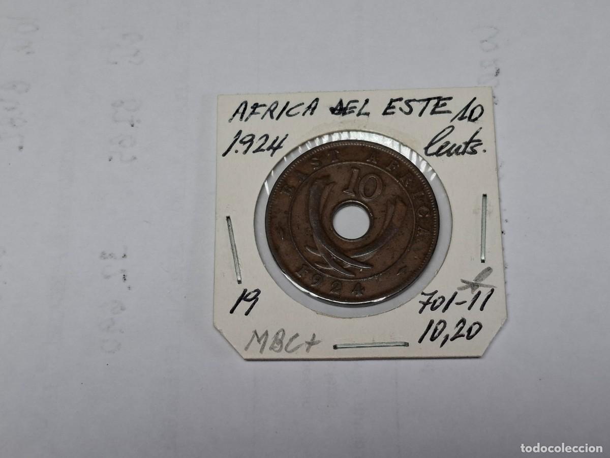 Monedas antiguas de &Aacute;frica: 10 CENTIMOS de 1924 KM 19 AFRICA DEL ESTE en MBC+