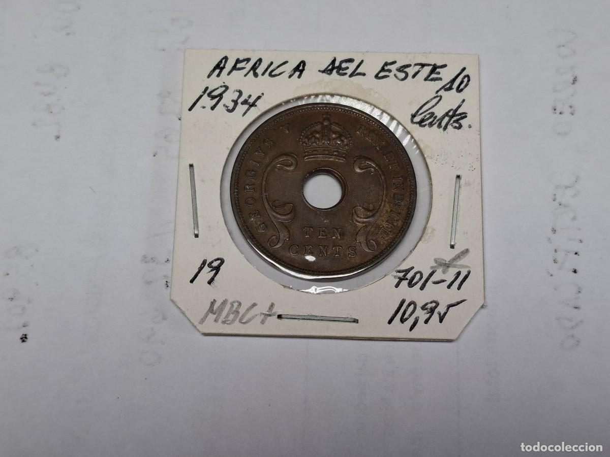 Monedas antiguas de &Aacute;frica: 10 CENTIMOS de 1934 KM 19 AFRICA DEL ESTE en MBC+
